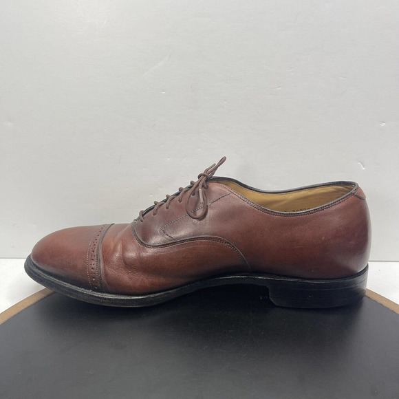 JOHNSTON‎ & MURPHY Flynch Cap Toe Calfskin Dress Shoes Brown Italy Men 11.5 main image 7